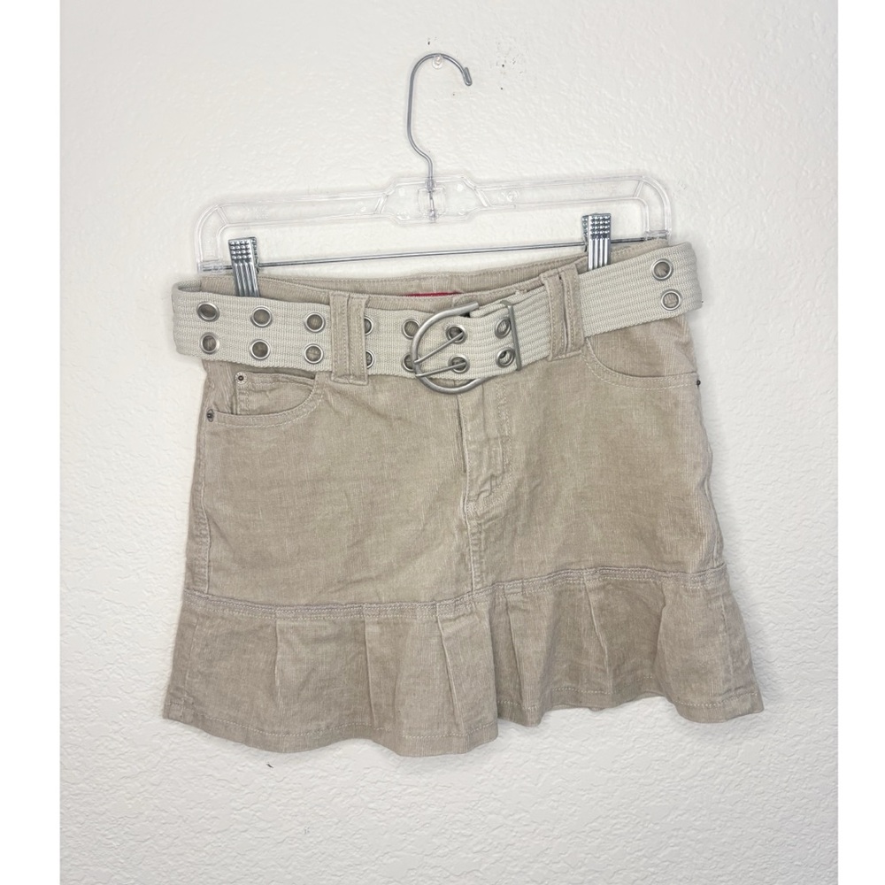 Vanilla Star Y2k Mini Skirt With Grommet Belt